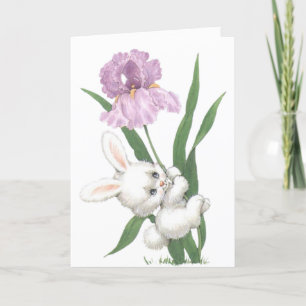 Cute Vintage Easter Bunny Holiday Card