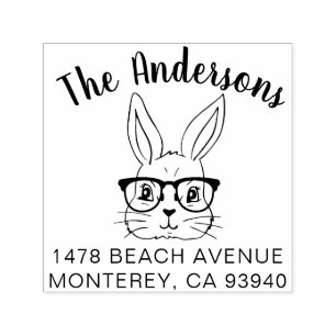 Cute Vintage Easter Bunny Return Address Self-inking Stamp