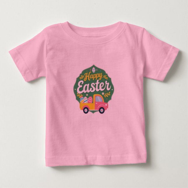 Cute Vintage Easter Eggs Graphic Tee (Front)