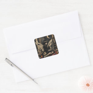 Cute Vintage Fairy Mixed Media Collage Square Sticker
