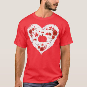 Cute Vintage Fall Autumn Heart For Autumn Leaves L T-Shirt