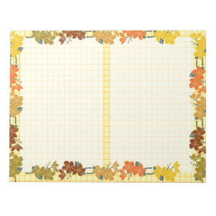 Cute vintage fall floral Yellow Orange pattern Notepad