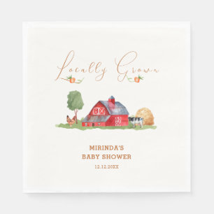 Cute Vintage Farmers Market Barnyard Baby Shower Napkin