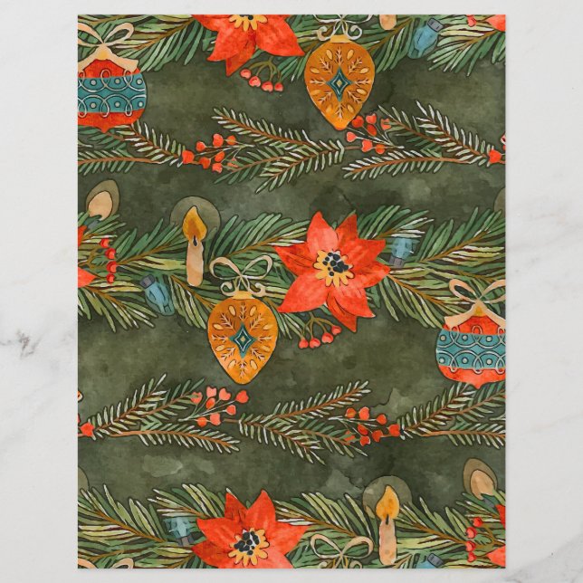 Cute Vintage Festive Scrapbook Paper (Front)