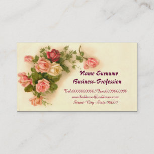 CUTE VINTAGE FLORAL BUSINESS CARD