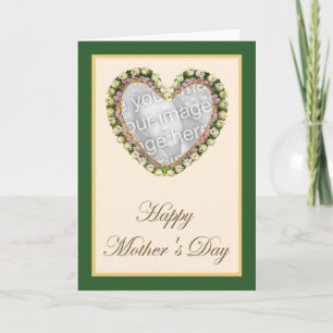 Cute Vintage Floral Heart Photo Template