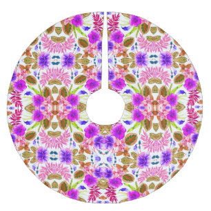 Cute vintage floral patterns brushed polyester tree skirt