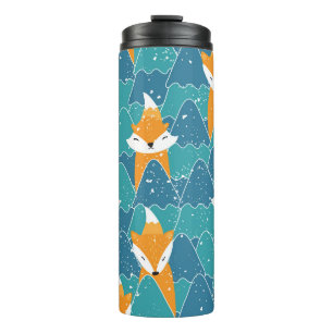 Cute Vintage Foxes Illustration Thermal Tumbler