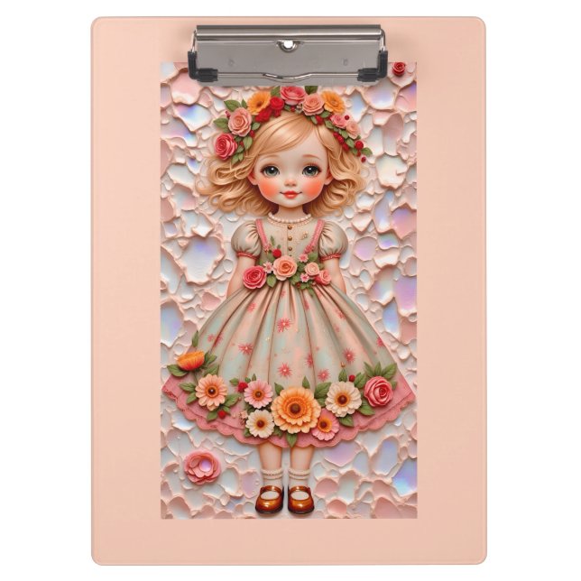 ~ Cute Vintage Girl ~ Clipboard (Front)