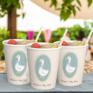 Cute Vintage Goose Baby Shower Paper Cups