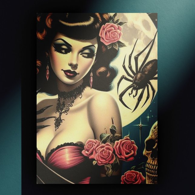 Cute Vintage Goth Girl Postcard (Creator Uploaded)