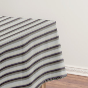 Cute vintage grey blue stripes tablecloth