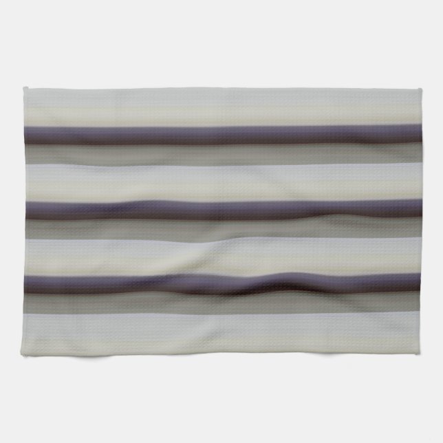 Cute vintage grey blue stripes  tea towel (Horizontal)