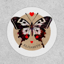  Cute Vintage Grunge Butterfly And Hearts Add Name