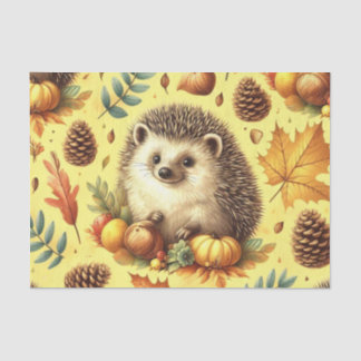 Cute Vintage Hedgehog Seamless Pattern Tissue Paper