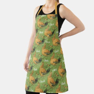 Cute Vintage Hen and Chicks Chicken Cluck Pattern  Apron