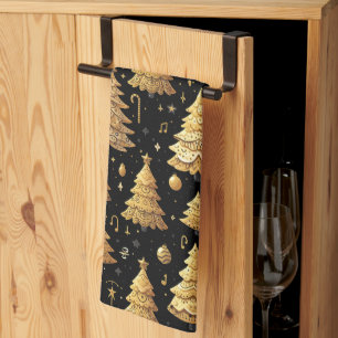 Cute Vintage Inspired Christmas Tree Kitchen Towel