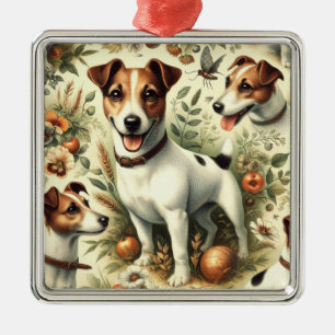 Cute Vintage Jack Russell Terrier Metal Ornament