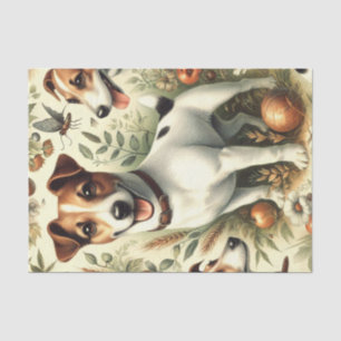 Cute Vintage Jack Russell Terrier Tissue Paper