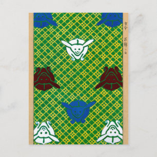 Cute Vintage Japanese Rabbit Pattern Postcard