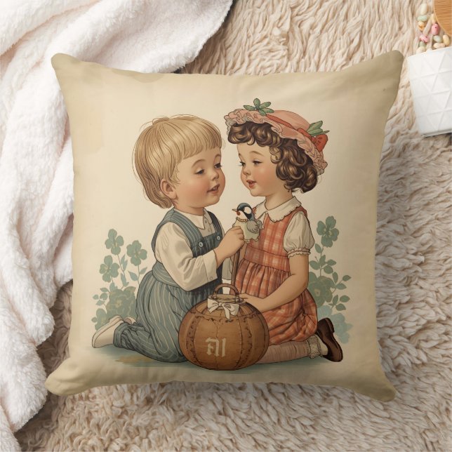 Cute Vintage Kids Cushion (Blanket)