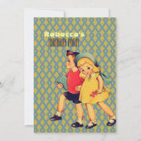 cute vintage kids retro children birthday party