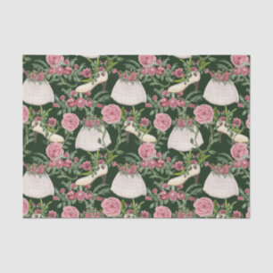 Cute Vintage Lady Fashion, High Heel Shoes, Roses  Tissue Paper