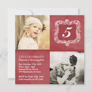 Cute Vintage Little Girls Birthday Invitation