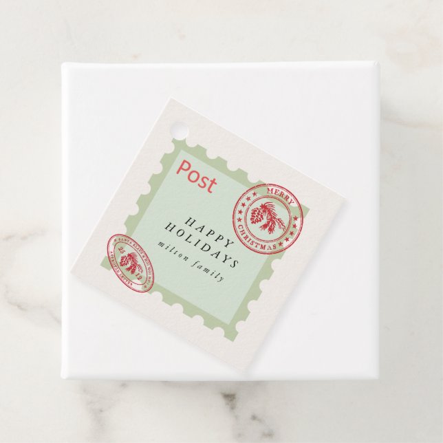 Cute Vintage Mail Holiday Favour Tags (In Situ)