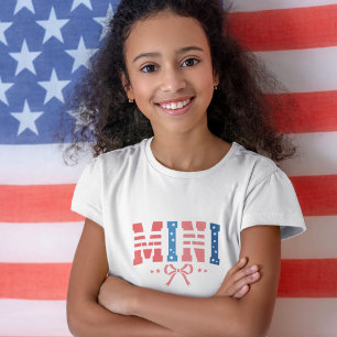 Cute Vintage Mini Ribbon 4th of July T-Shirt