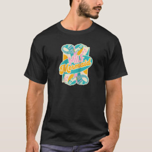 Cute Vintage Ocean Siren Swimming Raglan Baseball T-Shirt