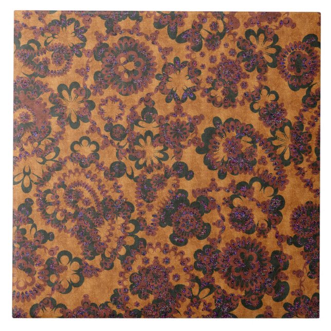 Cute vintage paisley patterns tile (Front)