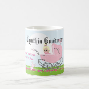 Cute Vintage Pink Baby Girl Carriage Coffee Mug