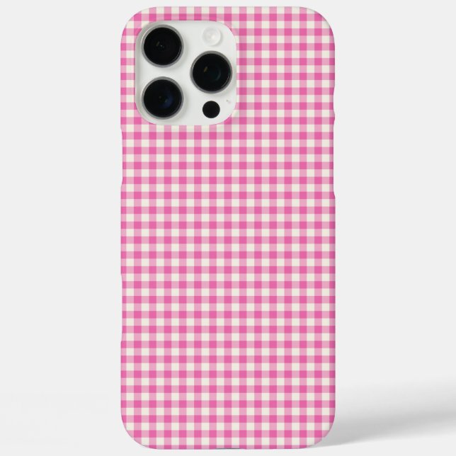 Cute Vintage Pink Gingham Plaid Pattern Case-Mate iPhone Case (Back)