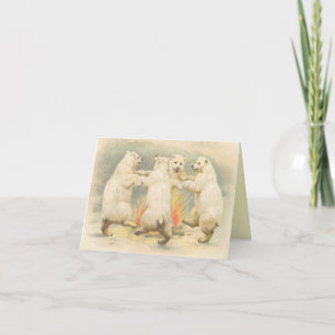 Cute vintage polar bear Thank You Card
