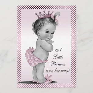 Cute Vintage Princess Baby Shower Invitation