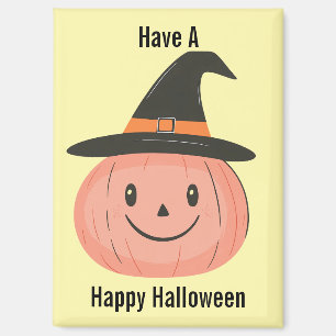 Cute Vintage Pumpkin Witch Magnet