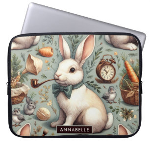 Cute Vintage Rabbit Laptop Sleeve