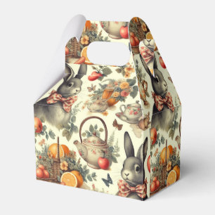 Cute Vintage Rabbit Painting Favour Box