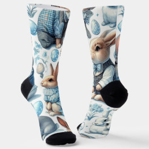 Cute Vintage Rabbit Seamless Socks