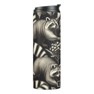 Cute Vintage Racoon Seamless Thermal Tumbler