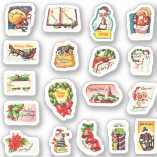 Cute Vintage Retro Christmas Envelope Seals Set