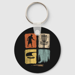 Cute Vintage Retro Disc Golf Funny Where's The Fri Key Ring