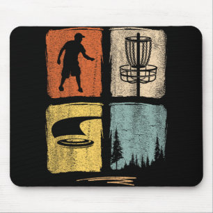 Cute Vintage Retro Disc Golf Funny Where's The Fri Mouse Pad