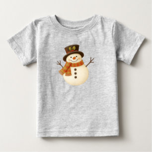 Cute, vintage rustic snowman baby T-Shirt