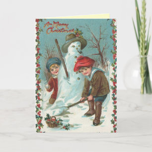 Cute Vintage Santa Christmas Card