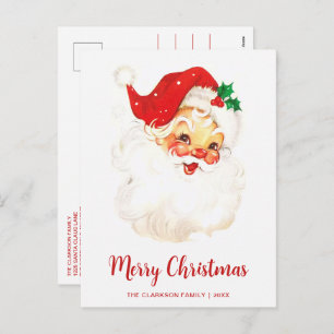 Cute Vintage Santa Claus Christmas Holiday Postcard
