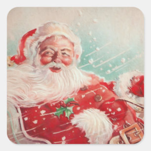Cute vintage Santa Claus Square Sticker