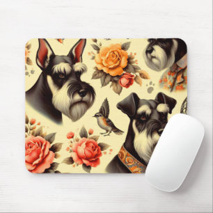 Cute Vintage Schnauzer  Mouse Pad