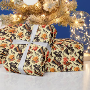Cute Vintage Schnauzer Wrapping Paper